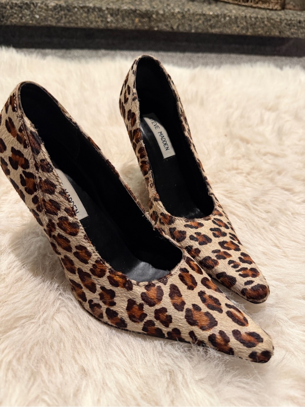 Steve Madden Leopard-Print Pointed Toe Pumps - Tan & Brown